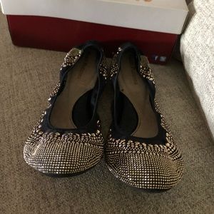 Hush puppies black flats with studs size 7.5
